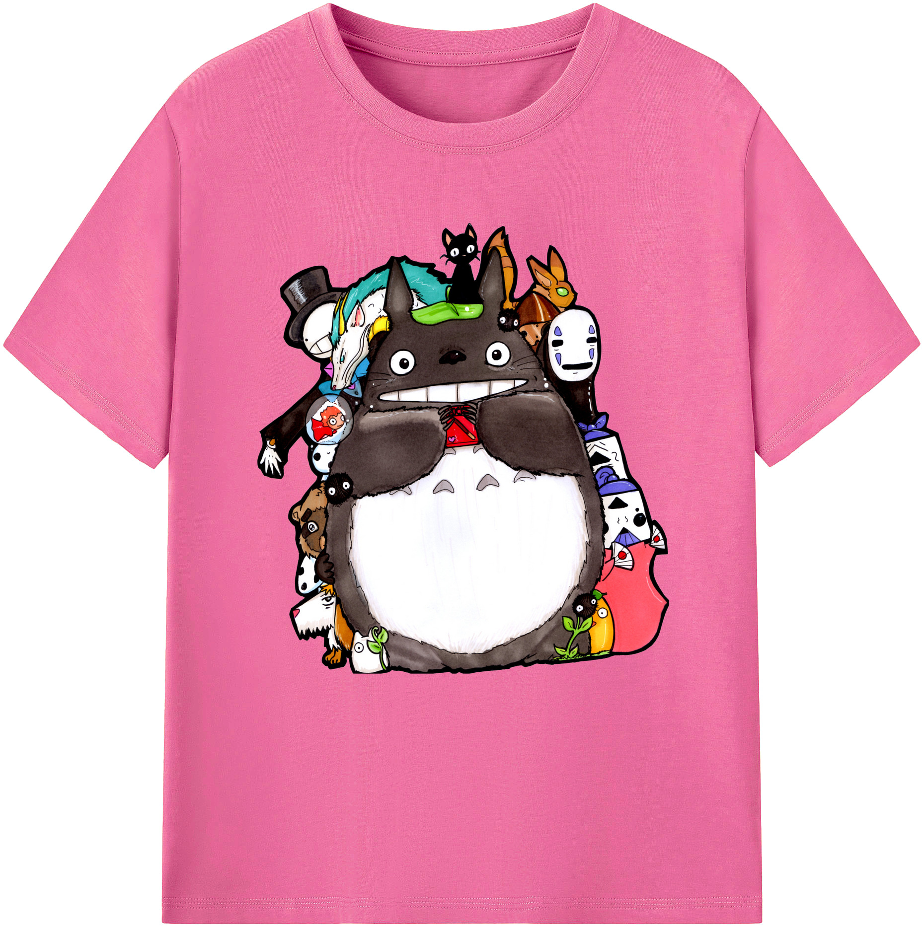 （画像用） となりのトトロ 草壁メイ 草壁サツキ My Neighbor Totoro Satsuki Kusakabe Mei Kusakabe レディースカジュアルプリントTシャツ（綿100％）
